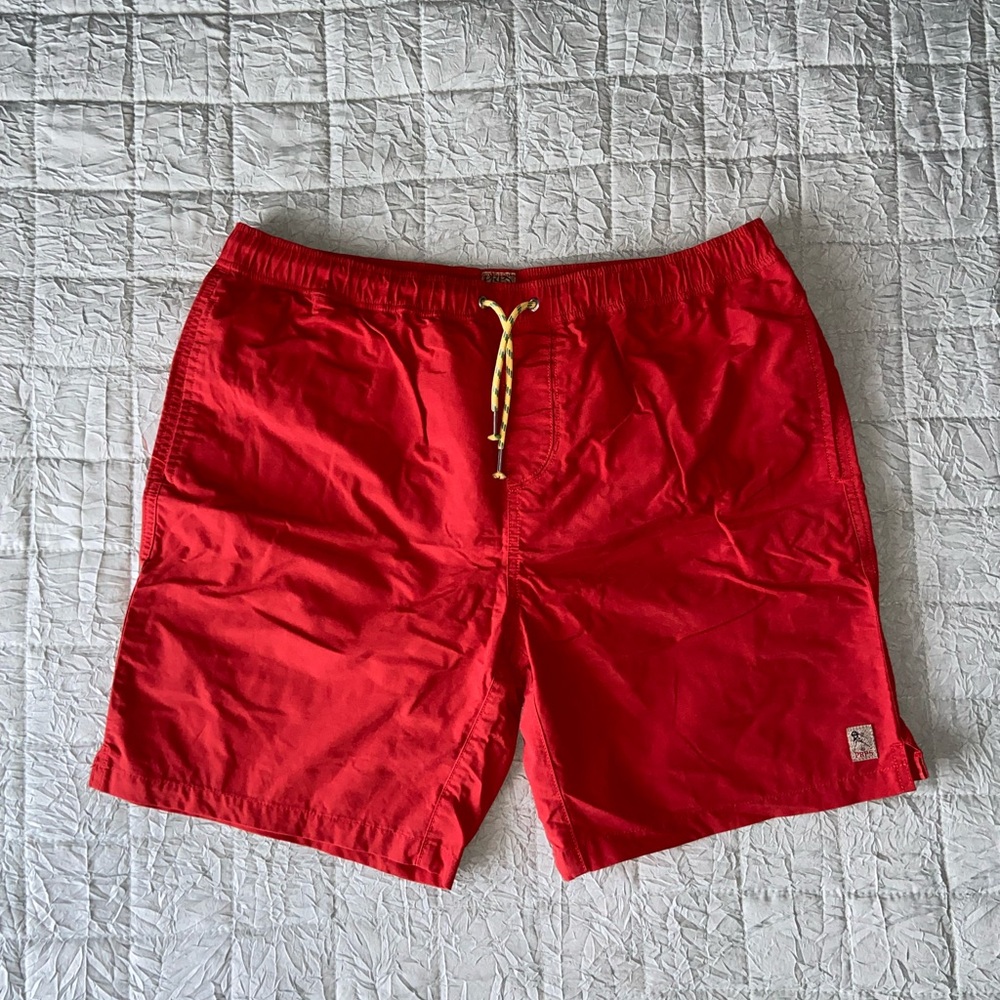 PRPS Goods & Co. Lobster Red Drawstring Swim Trunks Size 32